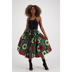 Mid-Length African Print Skirt